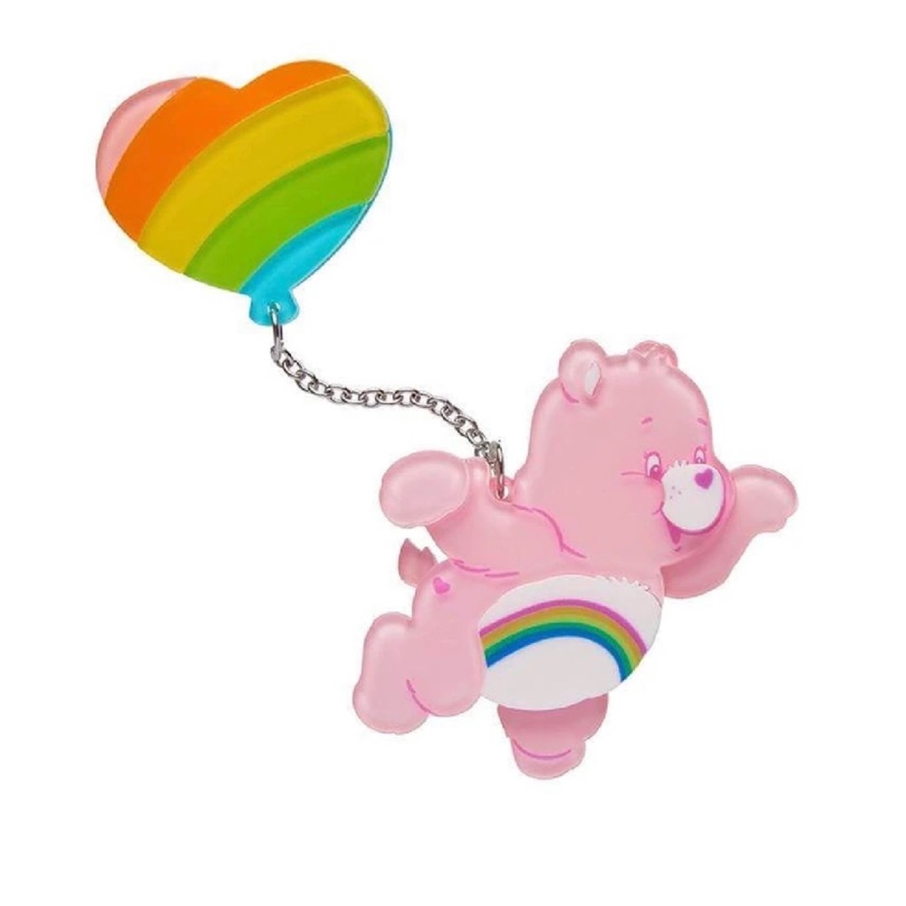 Erstwilder RAINBOW Pink Cheer Bear Balloon Brooch PRIDE Pin Pinup Care Bear